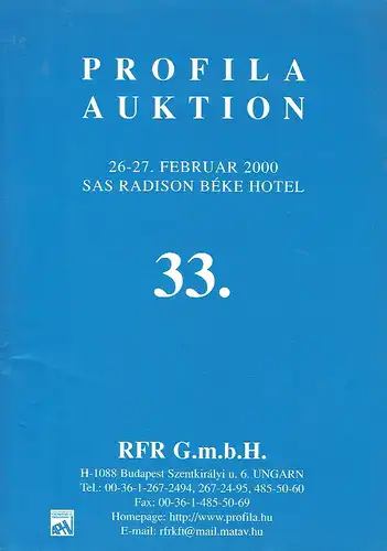 Profila 33. Auktion. 