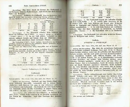 Prof. Leopold Gmelin: Handbuch der organischen Chemie
 Band 2: Organische Verbindungen mit 2, 4, 6, 8, 10 und 12 Atomen Kohlenstoff. 