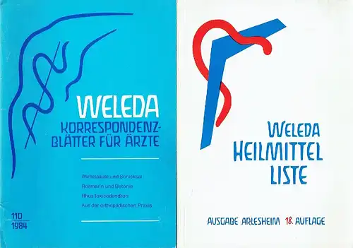 Weleda Heilmittelliste 1976 und Korrespondenzblätter für Ärzte 110/1984. 
