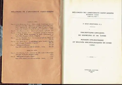 Konvolut von 14 Abhandlungen über Archäologie, Religion und Geschichte des Libanon und Syrien. 