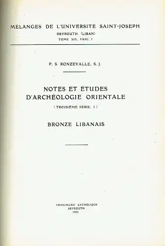 Konvolut von 14 Abhandlungen über Archäologie, Religion und Geschichte des Libanon und Syrien. 