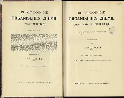 Die Methoden der organischen Chemie. 