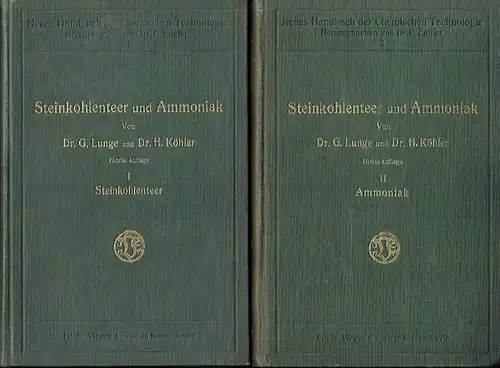 Dr. Georg Lunge
 Dr. Hippolyt Köhler: Die Industrie des Steinkohlenteers und des Ammoniaks
 2 Bände, komplett
 Neues Handbuch der chemischen Technologie, Band 1 und 2. 