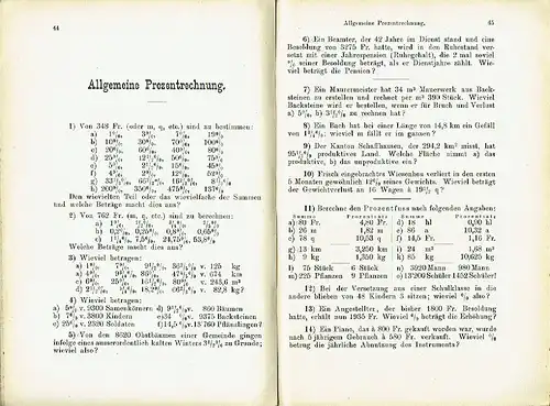 J. Stöcklin: Rechenbuch für schweizerische Volksschulen
 7., 8. und 9. Schuljahr. 
