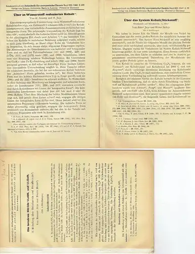Robert Juza: 5 Abhandlungen über anorganische Chemie. 