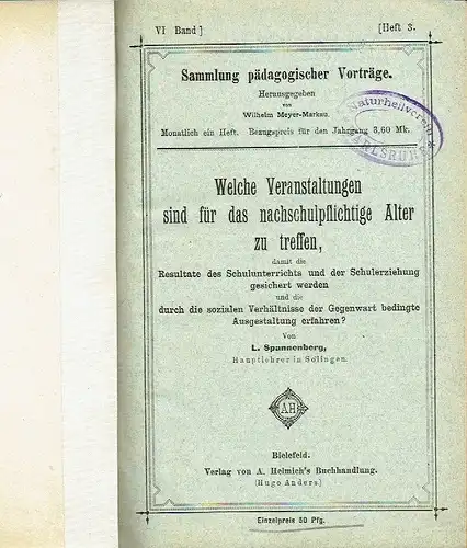 3 Hefte über Pädagogik des 19. Jahrhunderts
 gebunden in einem Buch. 