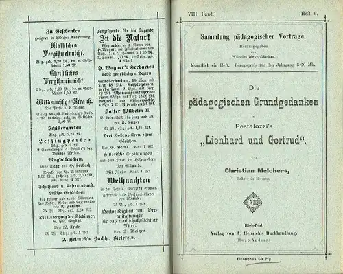 3 Hefte über Pädagogik des 19. Jahrhunderts
 gebunden in einem Buch. 