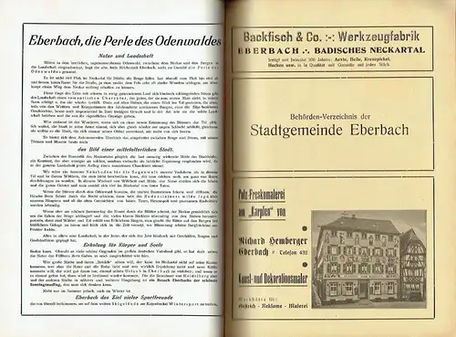 Verzeichnis der selbständigen Einwohner des Kreises Mosbach und Stadt Eberbach
 mit Behörden-Verzeichnis und Verzeichnis von Industrie, Handel und Gewerbe der bedeutendsten Plätze. 