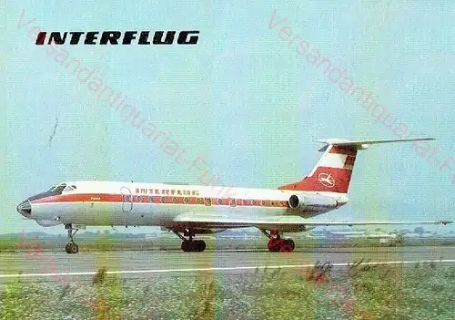 Interflug 4 Postkarten Flugzeug Tupolew TU 134 Airbus A 310
 Ansichtskarte / Postkarte - Verlagsnummer: Z 01 15 0680 K (0975, 1040 und 1042) 3 Karten des Airbus A 310 / 208 Sitzplätze und 1 Karte TU-134. 