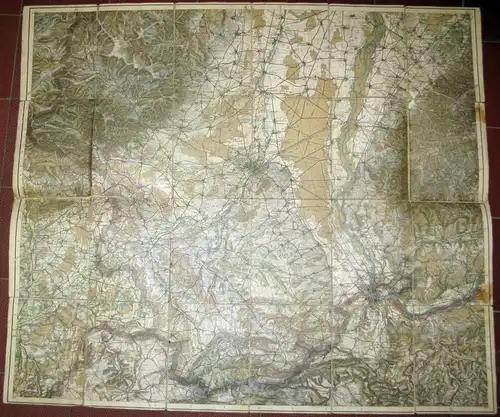 Landkarte von Mülhausen i. Elsass und Umgebung. 
