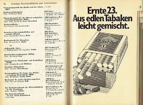 Taschenbuch des öffentlichen Lebens 1973
 Bundesrepublik Deutschland
 23. Jahrgang. 