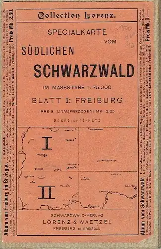 Specialkarte vom südlichen Schwarzwald, Blatt 1: Freiburg. 