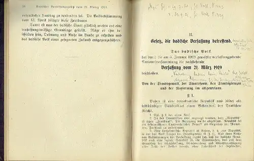 Johann Anton Zehnter, Oberlandesgerichtspräsident, Karlsruhe: Die Badische Verfassung vom 21. März 1919
 Mit einer Vorgeschichte und Anmerkungen versehen. 