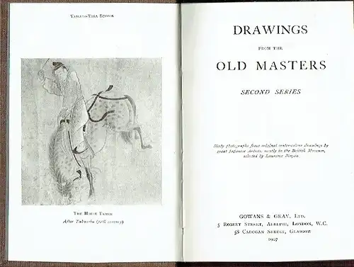 Drawings from the old masters
 Sixty photographs from original water-colour drawings by great Japanese Artists, mostly in the British Museum
 Second Series. 