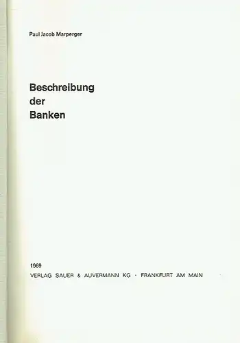 Paul Jacob Marperger: Beschreibung der Banken. 