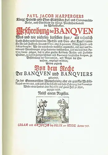 Paul Jacob Marperger: Beschreibung der Banken. 