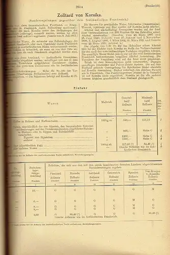 Zollhandbuch für Frankreich und das Saargebiet
 Erster bis Dritter Nachtrag
 Zollhandbücher für den Welthandel. 