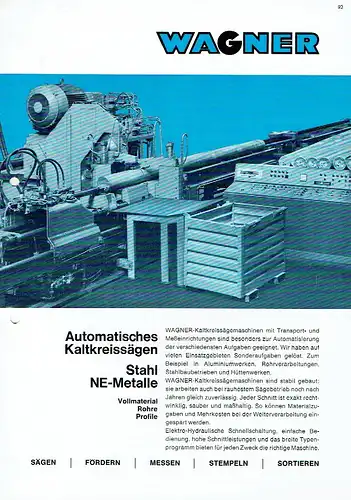 Automatisches Kaltkreissägen Stahl NE-Metalle. 