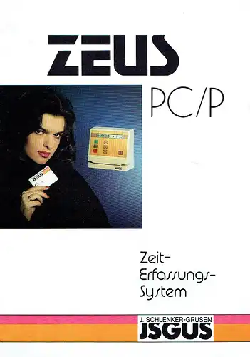 Prospekt für Zeus PC/P Zeiterfassungssystem / Terminal Serie 3000. 