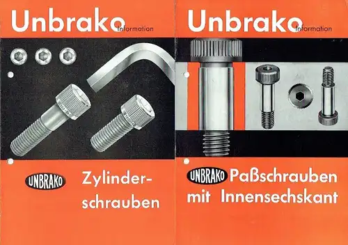 5 Prospekte für Schrauben und Sechskantstiftschlüssel
 Unbrako Information. 