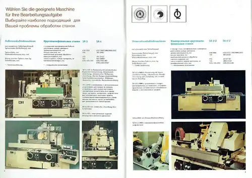 Prospekt für Baureihe Außenrundschleifmaschinen. 