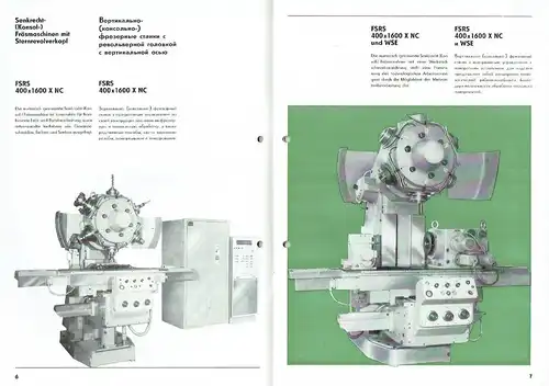 Prospekt für Senkrecht-(Konsol-)Fräsmaschine mit Sternrevolverkopf FSRS 400x1000 X NC C 400/01 NC. 