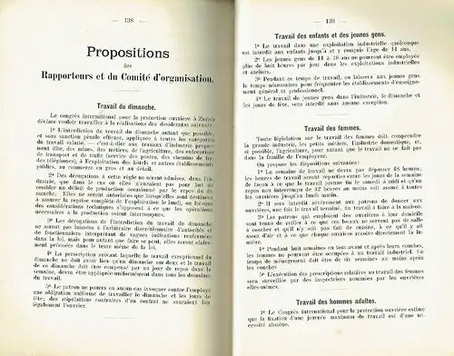 Congrès International pour la Protection Ouvrière a Zurich du 23 Au 28 Aout 1897
 Circulaires du Comité d'organisation, Rapports et propositions, Liste provisoire des participants au congrès. 