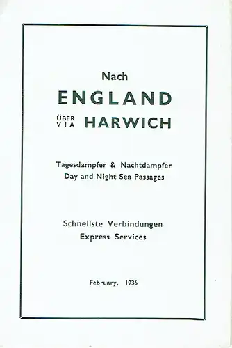 Nach England über Harwich
 Tagesdampfer & Nachtdampfer - Schnellste Verbindungen. 