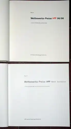 Wettbewerbs-Preise HPP 96/98 / Wettbewerbs-Preise HPP 99/01 Architekten
 1. Preise in Wettbewerben und Gutachten / 1. Preise und ausgewählte Wettbewerbsarbeiten und Gutachten
 Band V und Band VI. 