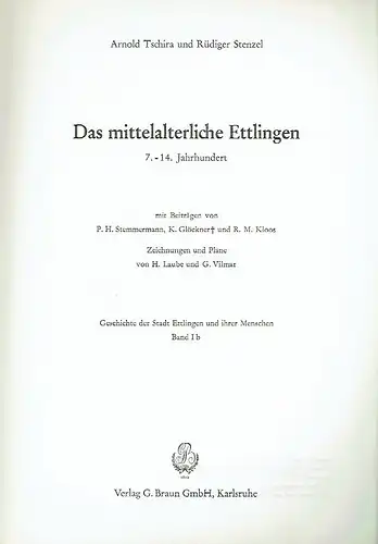 Arnold Tschira
 Rüdiger Stenzel: 7.-14. Jahrhundert
 Das mittelalterliche Ettlingen. 