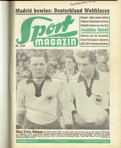 16 Hefte Sport-Magazin
 Konvolut des Jahres 1953. 