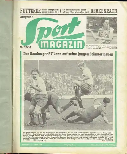 40 Hefte Sport-Magazin
 Konvolut der 32 A bis 52 A und 32 B bis 52 B des Jahres 1955 (es fehlen die Ausgaben 49 und 49B). 