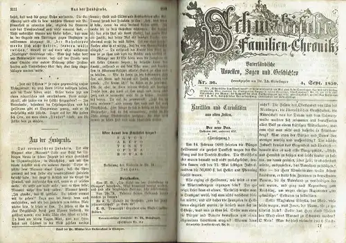 Schwäbische Familien-Chronik
 Vaterländische Novellen, Sagen und Geschichten
 1. Jahrgang (2 Bände zu je 26 Heften in einem Buch, komplett). 