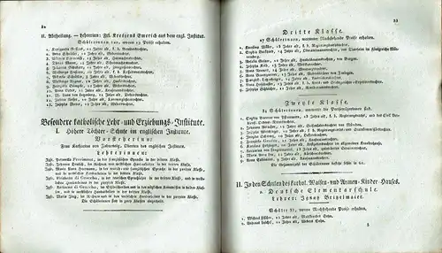 Verzeichniß der Schüler und Schülerinnen, welche im Jahre 1821/22 sowohl in der höhern Bürgerschule, als in den Werktags-, Sonntags- und Industrieschulen der Stadt Augsburg Unterricht erhielten
 Den Eltern und Schulfreunden gewidmet. 