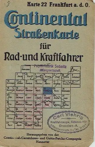 Frankfurt a. d. O
 Continental Straßenkarte für Rad- und Kraftfahrer, Karte 22. 