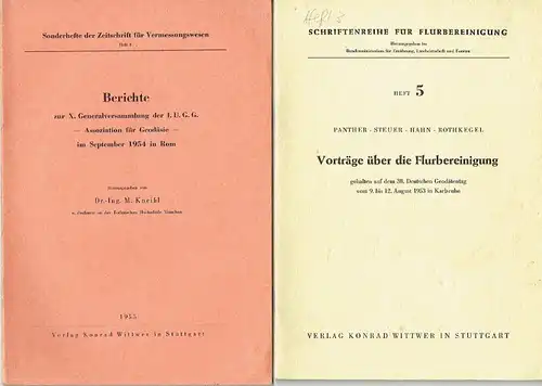 Zeitschrift für Vermessungswesen
 Konvolut von 8 Sonderheften in original Flügelmappe. 