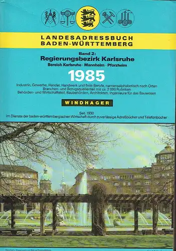 Regierungsbezirk Karlsruhe
 Bereich Karlsruhe, Mannheim, Pforzheim
 Landesadressbuch Baden Württemberg, Band 2. 