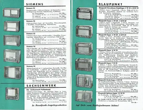 Rundfunk-Neuheiten 1939-1940
 Freude und Miterleben
 Liste 25, August 1939. 