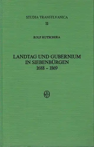 Rolf Kutschera: Landtag und Gubernium in Siebenbürgen 1688-1869
 Studia Transylvanica, Ergänzungsbände des Siebenbürgischen Archivs, Band 11. 