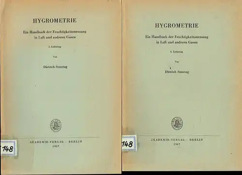 Dietrich Sonntag: Ein Handbuch der Feuchtigkeitsmessung in Luft und anderen Gasen
 Hygrometrie. 