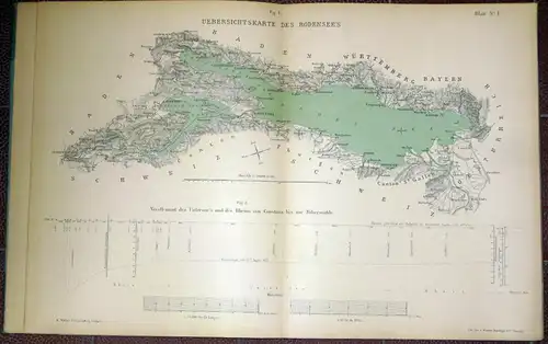 Max Honsell: Elf Tafeln zu Der Bodensee und die Tieferlegung seiner Hochwasserstände. 