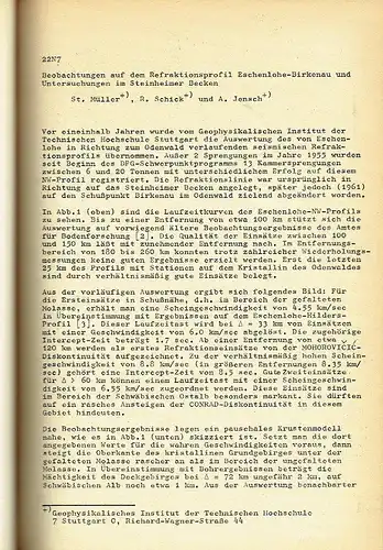 Deutsche Forschungsgemeinschaft Schwerpunktprogramm "Erforschung des tieferen Untergrundes in Mitteleuropa"
 Kurzfassung der Vorträge Stuttgarter Kolloquium ... 1963. 