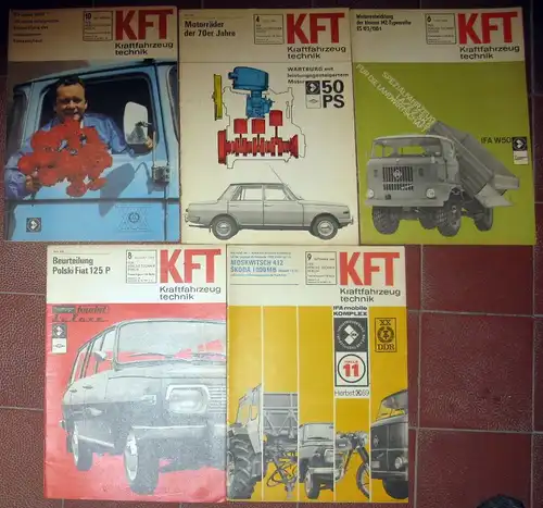 KFT Kraftfahrzeugtechnik
 Technische Zeitschrift des Kraftfahrwesens
 Konvolut 5 Hefte aus dem Jahr 1969. 