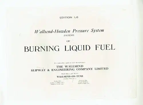 Wallsend-Howden Pressure System of Burning Liquid Fuel. 