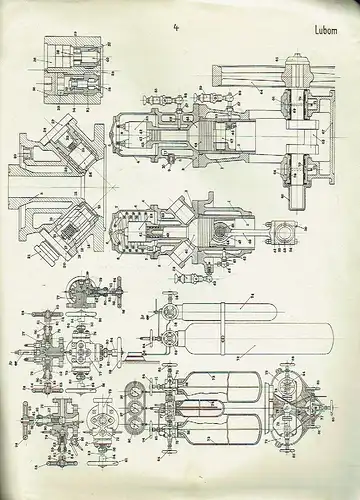 Tableaux des pièces des Moteurs Diesel "Winterthur"
 Construction horizontale, Type L
 No. 420. I. 14. - 200. 
