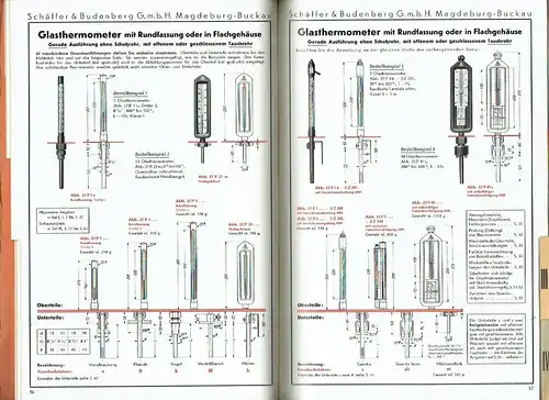 Glas-Thermometer
 Katalog, Ausgabe 109 a. 