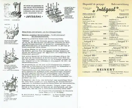 Prospekt für die Bohr-Vorrichtung "L'Integral "
 Ein Wendepunkt der Bohrtechnik. 