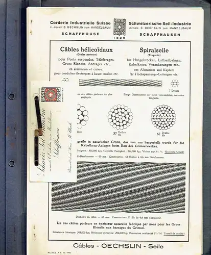 Oechslin-Seile
 Prospekte Nr. 101/2, 112, 111, 103/4. 