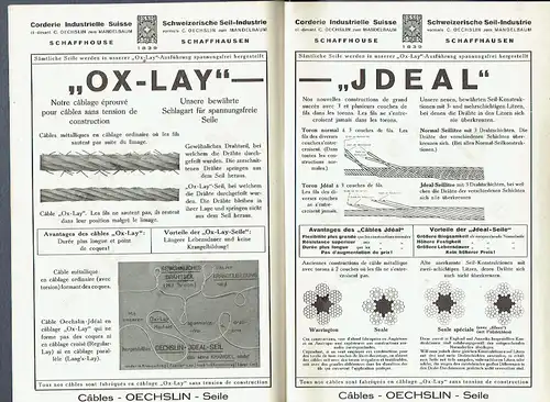 Oechslin-Seile
 Prospekte Nr. 101/2, 112, 111, 103/4. 