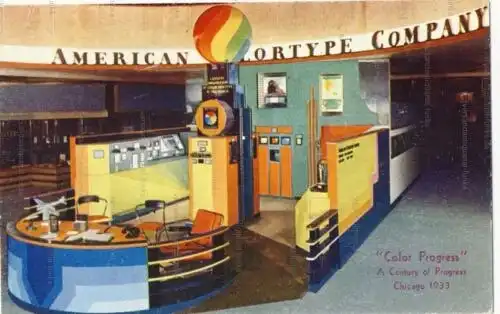 American Colortype Company Color Progress Chicago 1933
 Ansichtskarte / Postkarte, unbenutzt. 